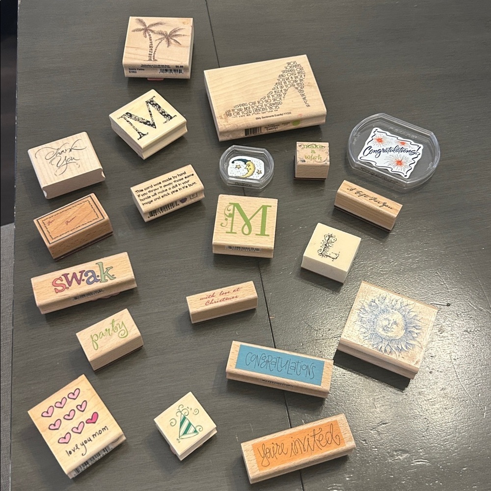 20 Assorted Decorative Rubber Stamps